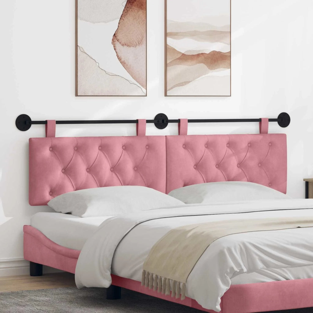 Testiera sospesa Con luce LED Rosa Velluto