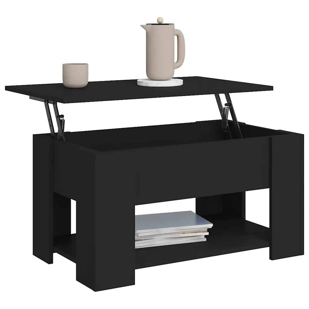 Tavolino da Salotto Nero 79x49x41 cm in Legno Multistrato 809711