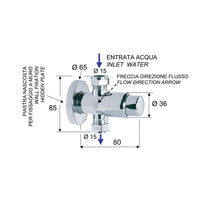 Rubinetto temporizzzato a pulsante per doccia esterno