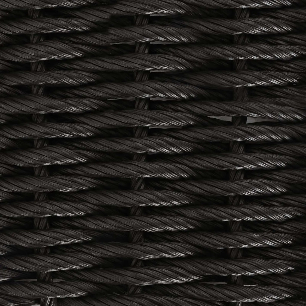 Set da Pranzo per Giardino 4 pz Nero e Crema polyrattan 42026753