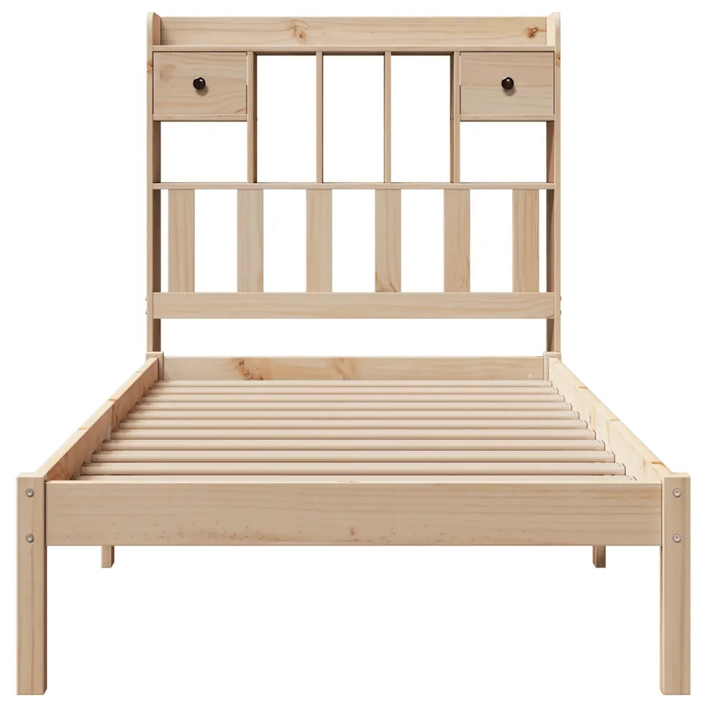 Letto Libreria senza Materasso 90x190 cm Legno Massello Pino