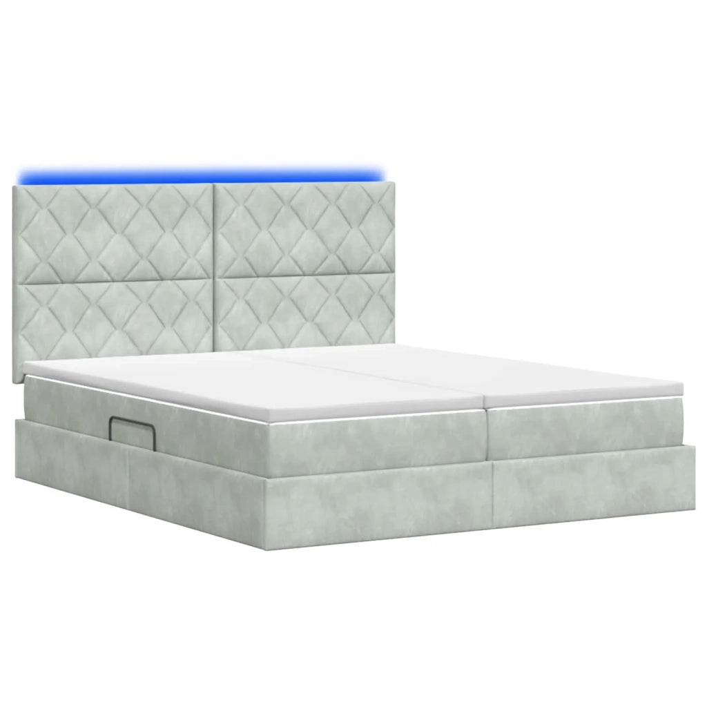 Letto con contenitore LED e materasso Grigio Chiaro 3460284