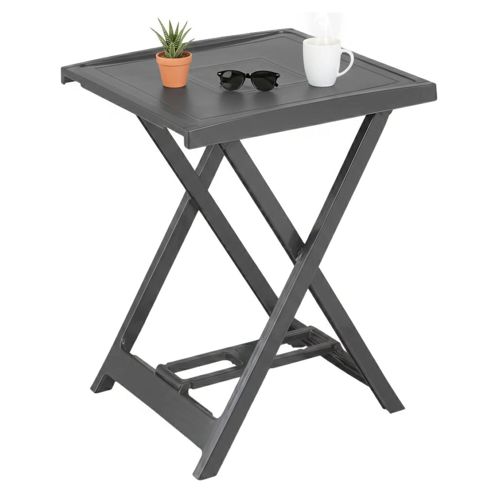 Ohatchee, Tavolo da Esterno 2 Posti Made in Italy, 60x47x65h cm Nero Antracite