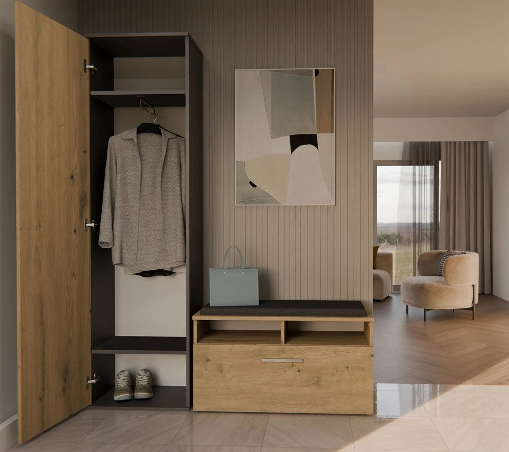 Armadio DUO antracite rovere artisan guardaroba