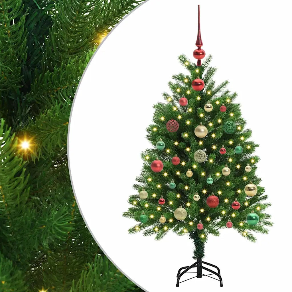 Albero di Natale | Decorazioni natalizie con 150 LED con supporto Verde 120 cm PE
