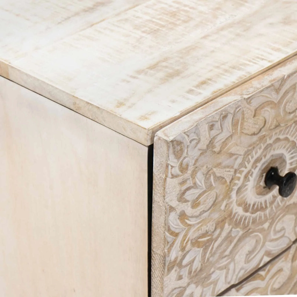 Set di mobili per il bagno 4 pcs Bianco Legno di mango massello