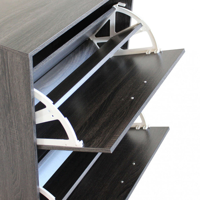 Scarpiera Wendy 60x24x150 h cm in Legno Grigio Scuro