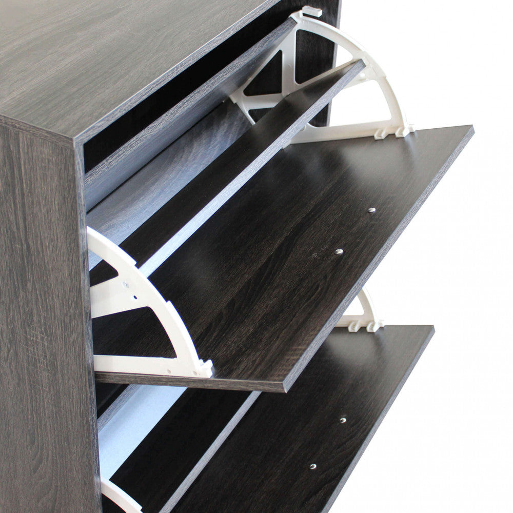 Scarpiera Sally 60x24x80 h cm in Legno Grigio Scuro