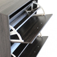 Scarpiera Sally 60x24x80 h cm in Legno Grigio Scuro