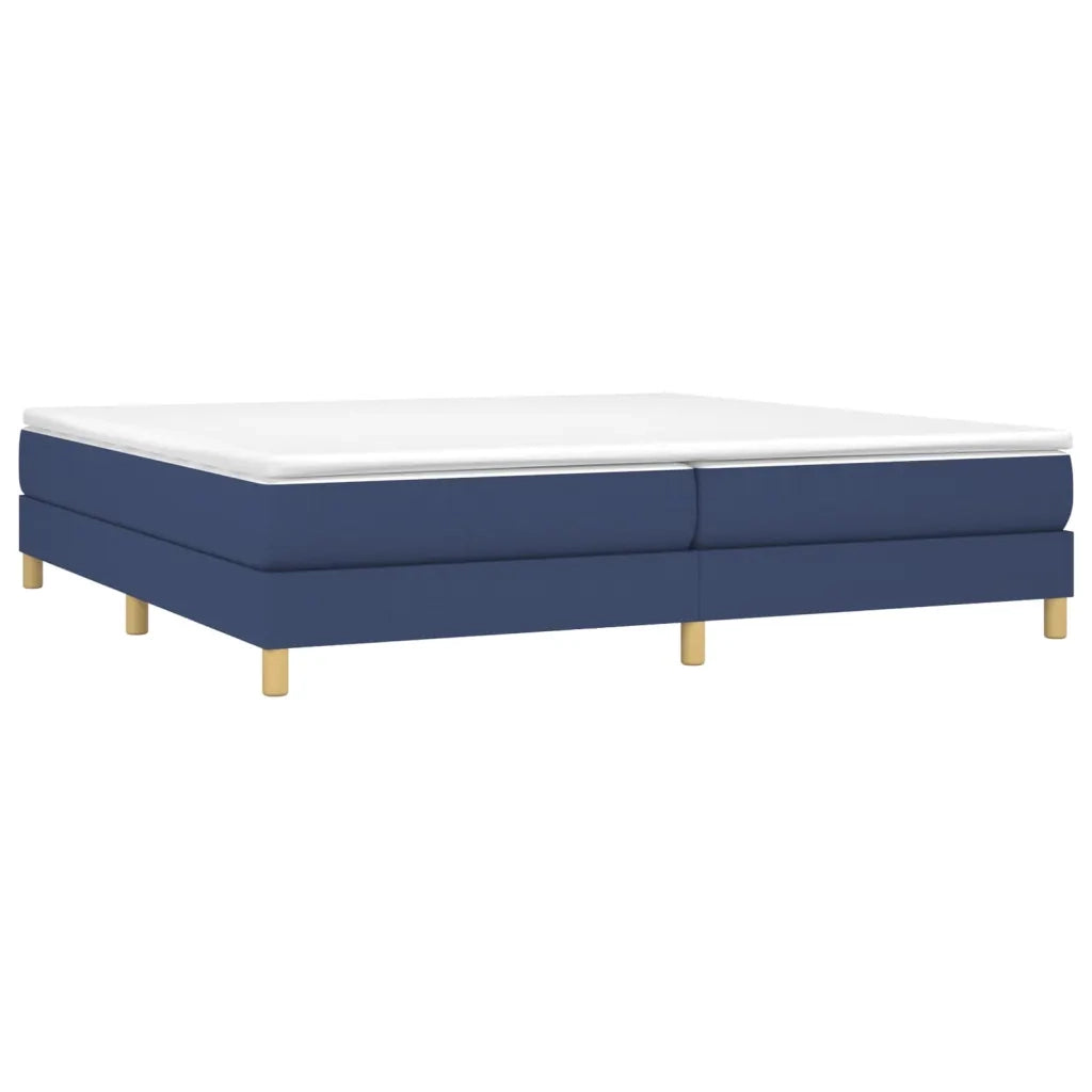 Struttura Letto a Rete a Molle-Giroletto Blu 200x200 cm in Tessuto 686453
