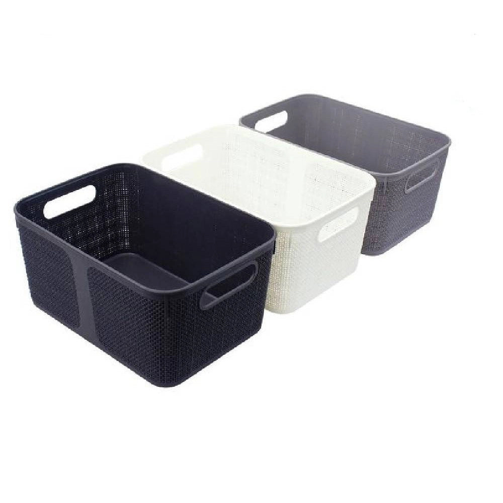 Trade Shop - Cestino Porta Oggetti Organizer Rettangolare Cesto Porta Tutto Bagno Casa 79464 -