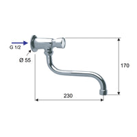 Rubinetto a s frontale temporizzato - serie tempor