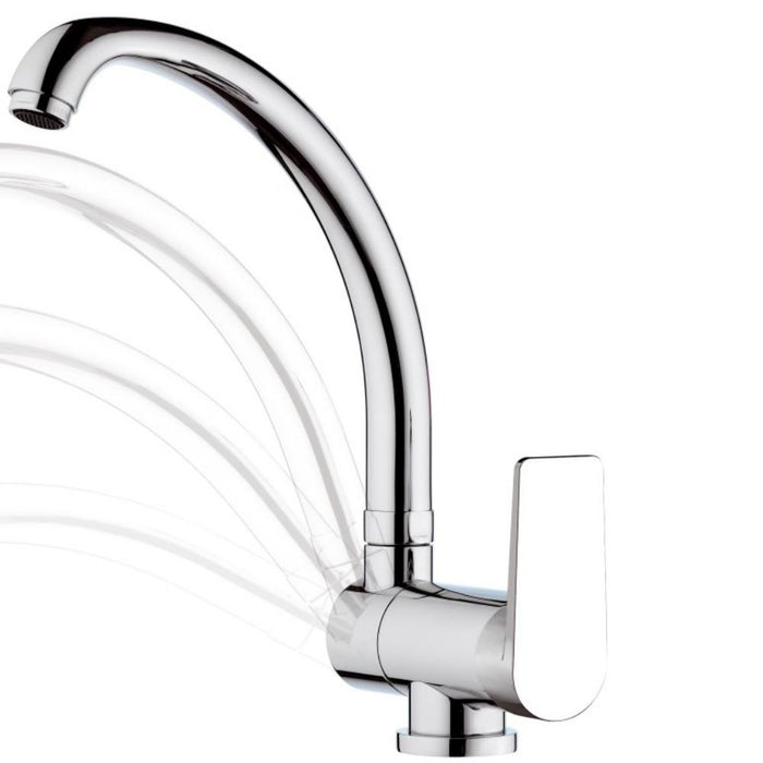 Rubinetto lavello con bocca alta girevole sottofinestra - serie dream