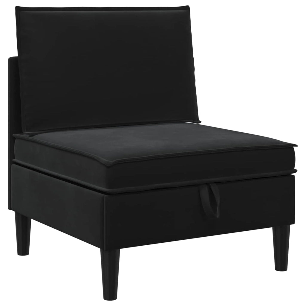 Set di mobili per il soggiorno con cuscino 5 pcs Nero Velluto 3413756