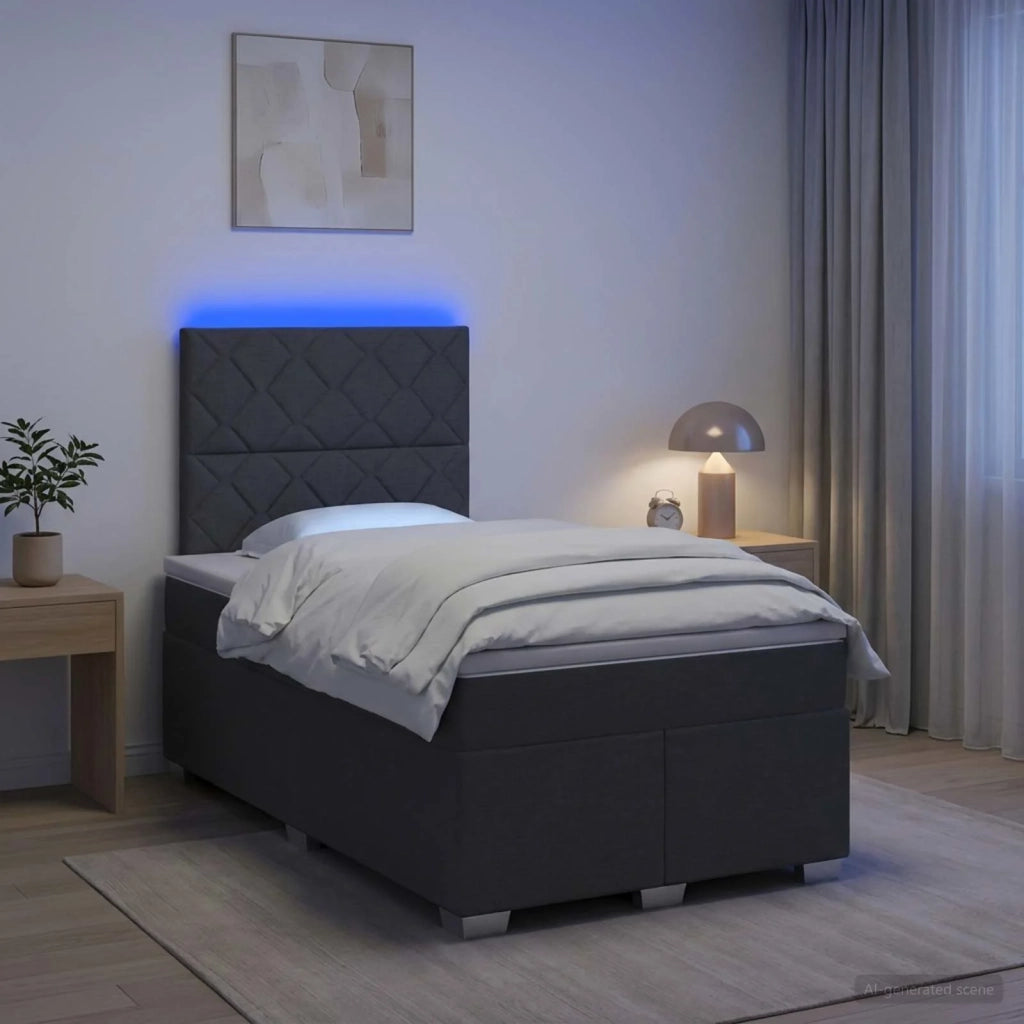 Letto box spring con materasso Grigio Scuro 120 x 200 cm 3454853
