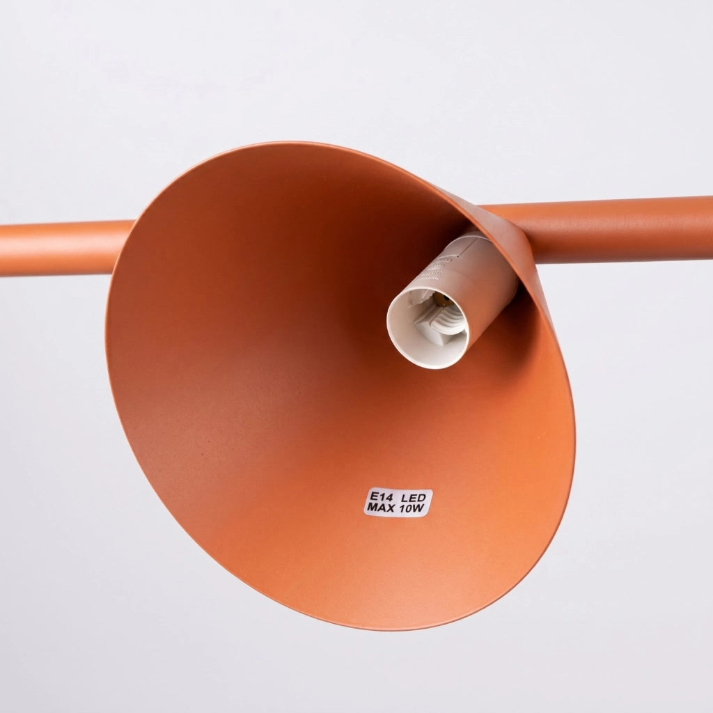 Lampadario NOX 4L ocra rossa