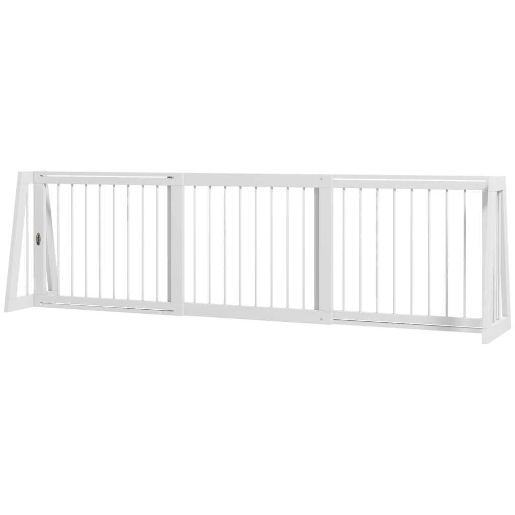 Barriera di sicurezza per cani a 3 ante retraibile 71-190 cm ¨C zephmum ¨C legno bianco