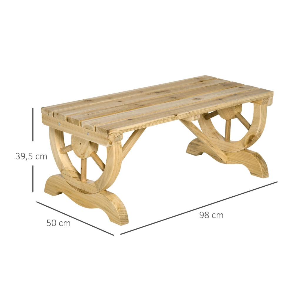 Panchina da Giardino in Legno ¨C zephmum ¨C Naturale 98x50x39.5 cm