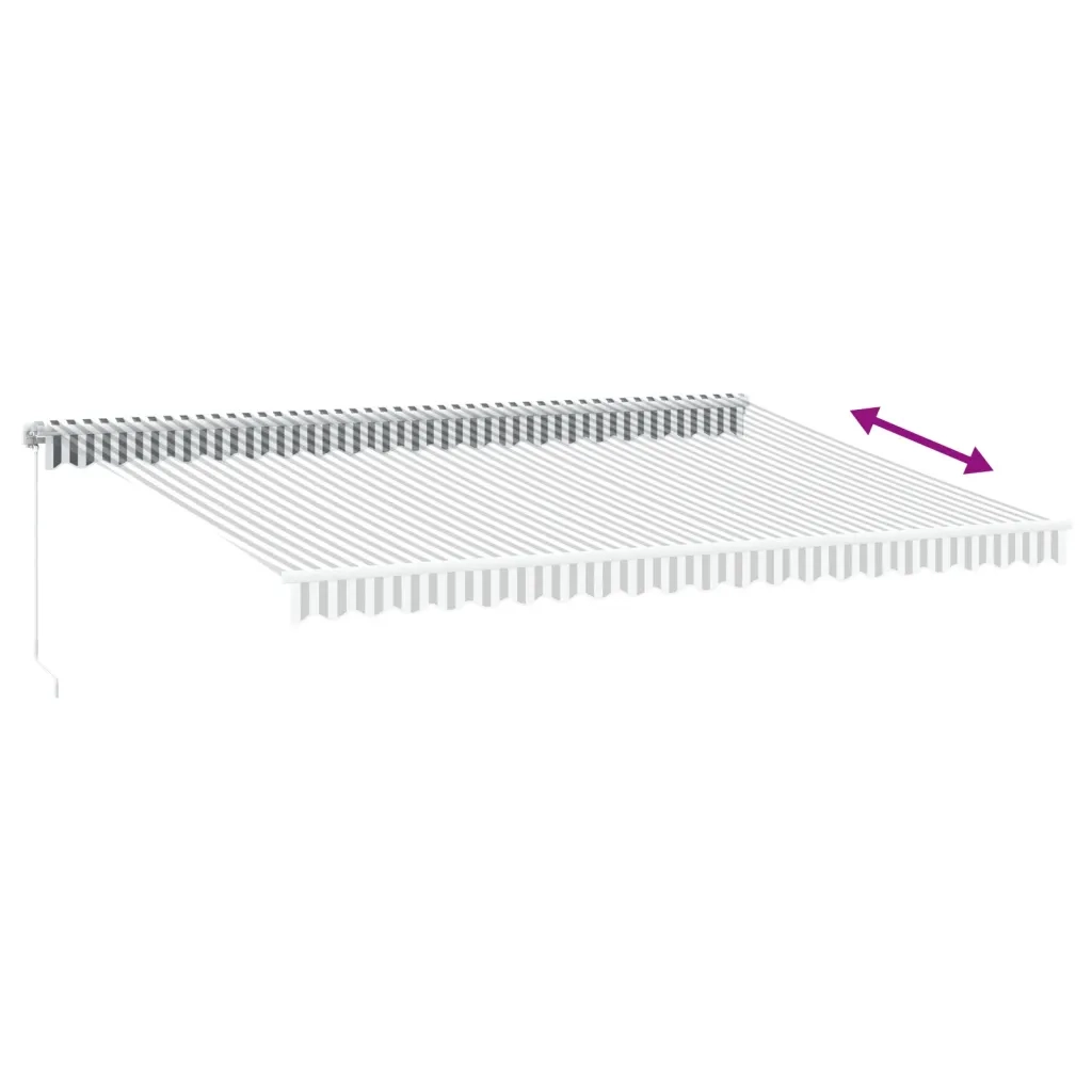 vidaXL Tenda da Sole Retrattile Manuale Antracite e Bianco 500x350 cm