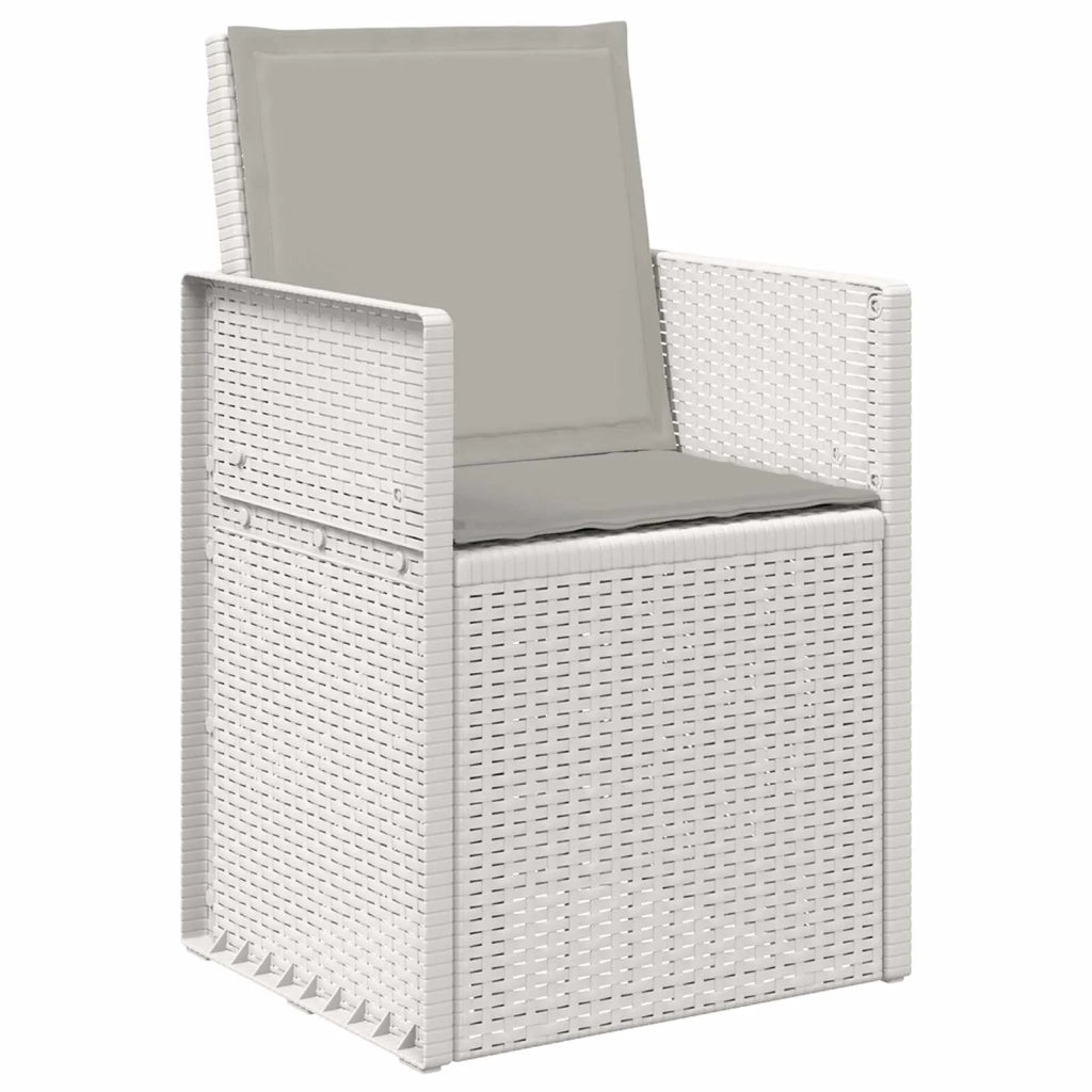 Sedie da pranzo da giardino 2 pcs Bianco e Grigio Chiaro PP