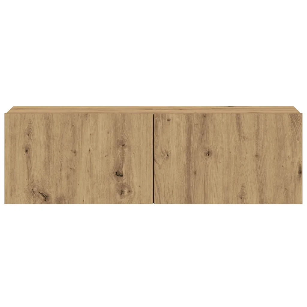 Mobili TV a Parete 3 pz Rovere Artigianale in Legno Multistrato