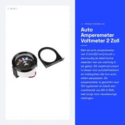 Amperometro e Voltmetro per Auto - 52 mm 2 Pollici - 60-0-60A - Sistema 12V - Adatto per Auto e Veicoli di Conversione