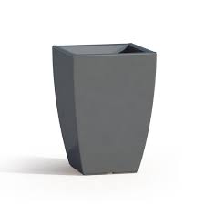 VASO ALTO IN RESINA MONACIS PRISMA SQUARE  H 50 cm. VARI COLORI Colore: Bianco