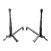 COPPIA DI ALARI FERRO BATTUTO CHIODO GRANDE CM.20X50X40 CAMINO CAMINETTO FUOCO