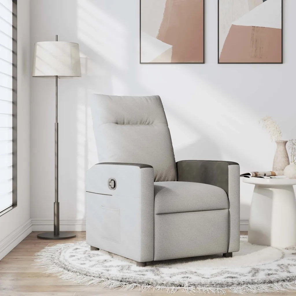 Poltrona Reclinabile in Tessuto Grigio Nuvola 4104824