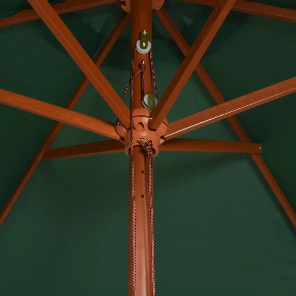 Ombrellone 200x300 cm con Palo in Legno Verde 42959