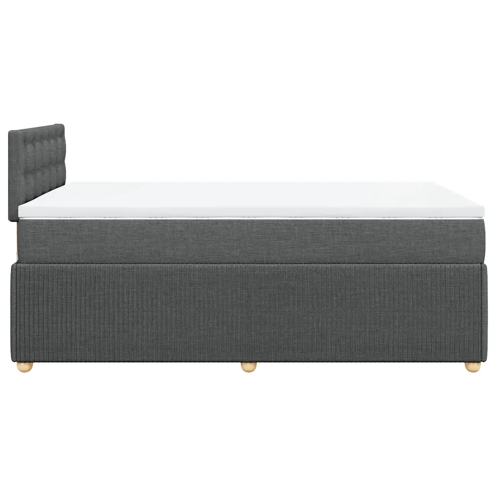 Giroletto a Molle con Materasso Grigio Scuro 120x200 cm Tessuto