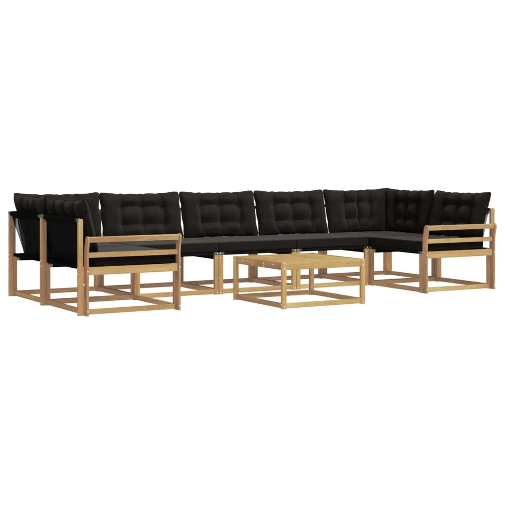 Set di divani da esterno 8 pz Bianco e Nero 3388518