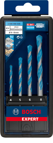 SET 4 PUNTE MULTI CONSTRUCTION BOSCH D.4mm/5mm/6mm/8mm - 2608900645