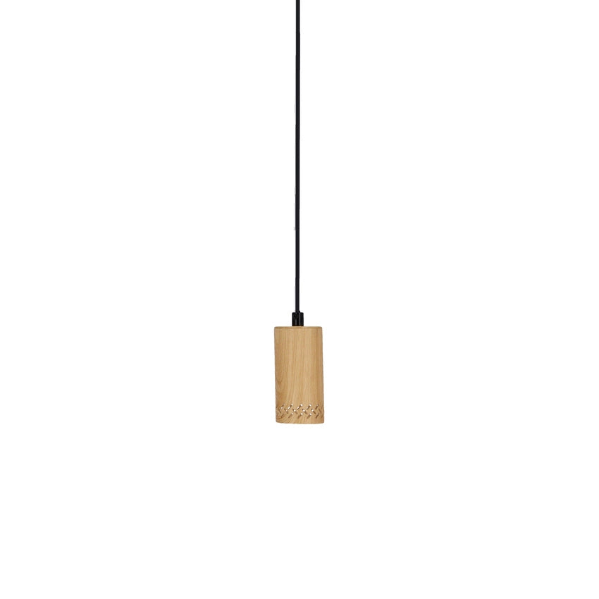 Lampada a sospensione Candellux Tubo nero/legno metallo GU10