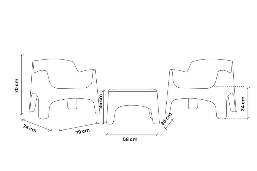 SET DA GIARDINO POLIPROPILENE 'IBIZA TERRACE' taupe  - BICA