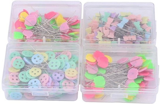 Set di Spille per Maglia a Fiocchi - 300 pezzi - Set 2 - Adatto a - Diversi Progetti - Bianco Blu Nero