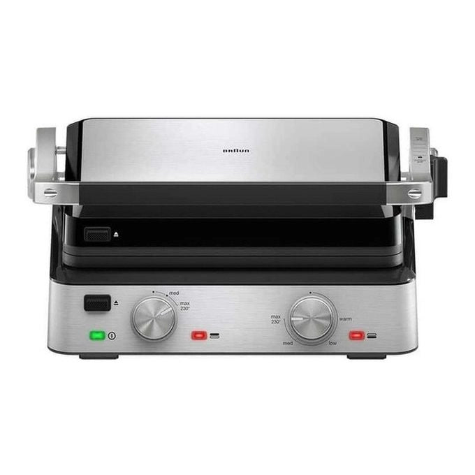 Braun CG 7020 Griglia Elettrica di Contatto 2000 W piastre in ghisa antiaderente PTFE 667 cm² fino a 6 persone colore Nero Acciaio inox