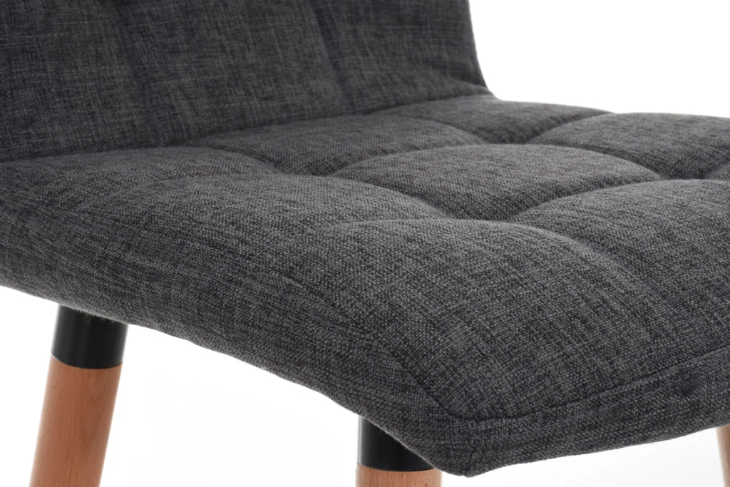 Sgabello Lincoln in tessuto grigio chiaro