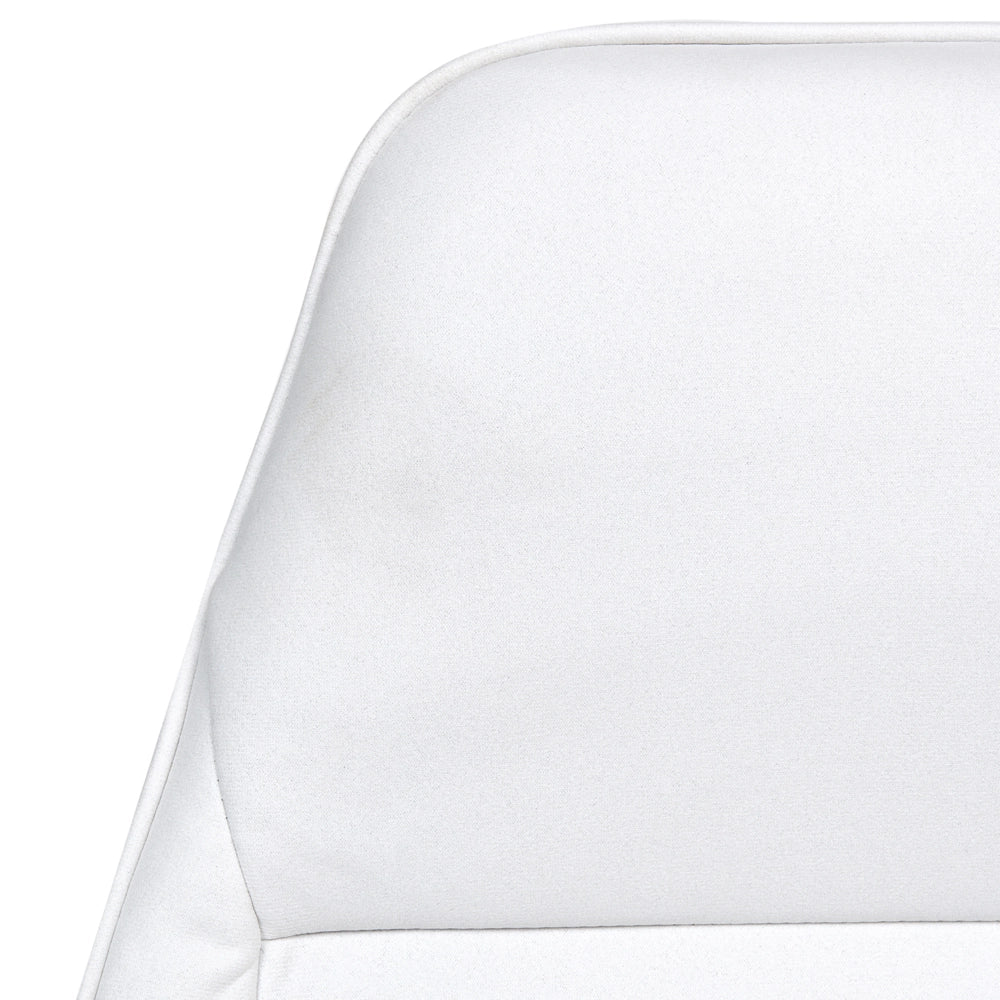 Sedia da ufficio in tessuto bianco sporco girevole e regolabile con braccioli stile moderno