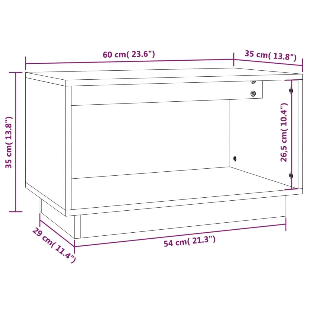 Mobile TV multimediale mensola TV credenza TV sala da pranzo soggiorno camera da letto color miele 60 x 35 x 35 cm legno di pino massiccio marrone 02_0027711