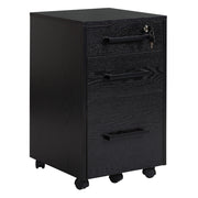 Cassettiera con 3 Cassetti e Serratura ¨C zephmum ¨C Nero, Legno, 39.2x40x65.4cm