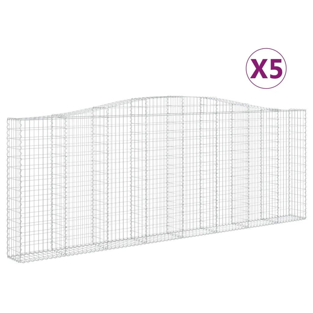 Cesti Gabbioni ad Arco 5 pz 400x30x140/160 cm Ferro Zincato 3145855