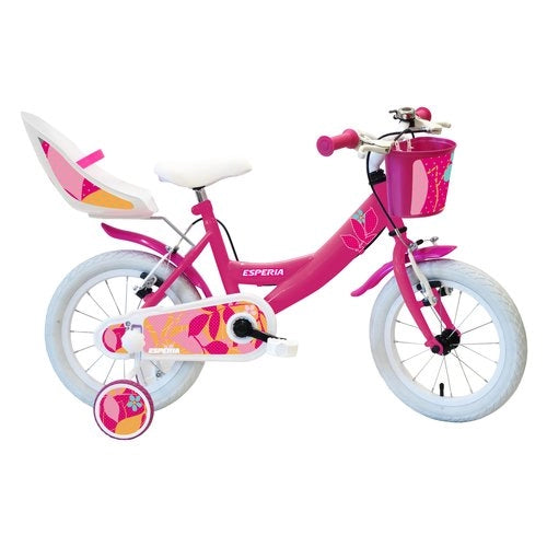 Bicicletta esperia 25149 bimba starlet con rotelle e accessori fucsia