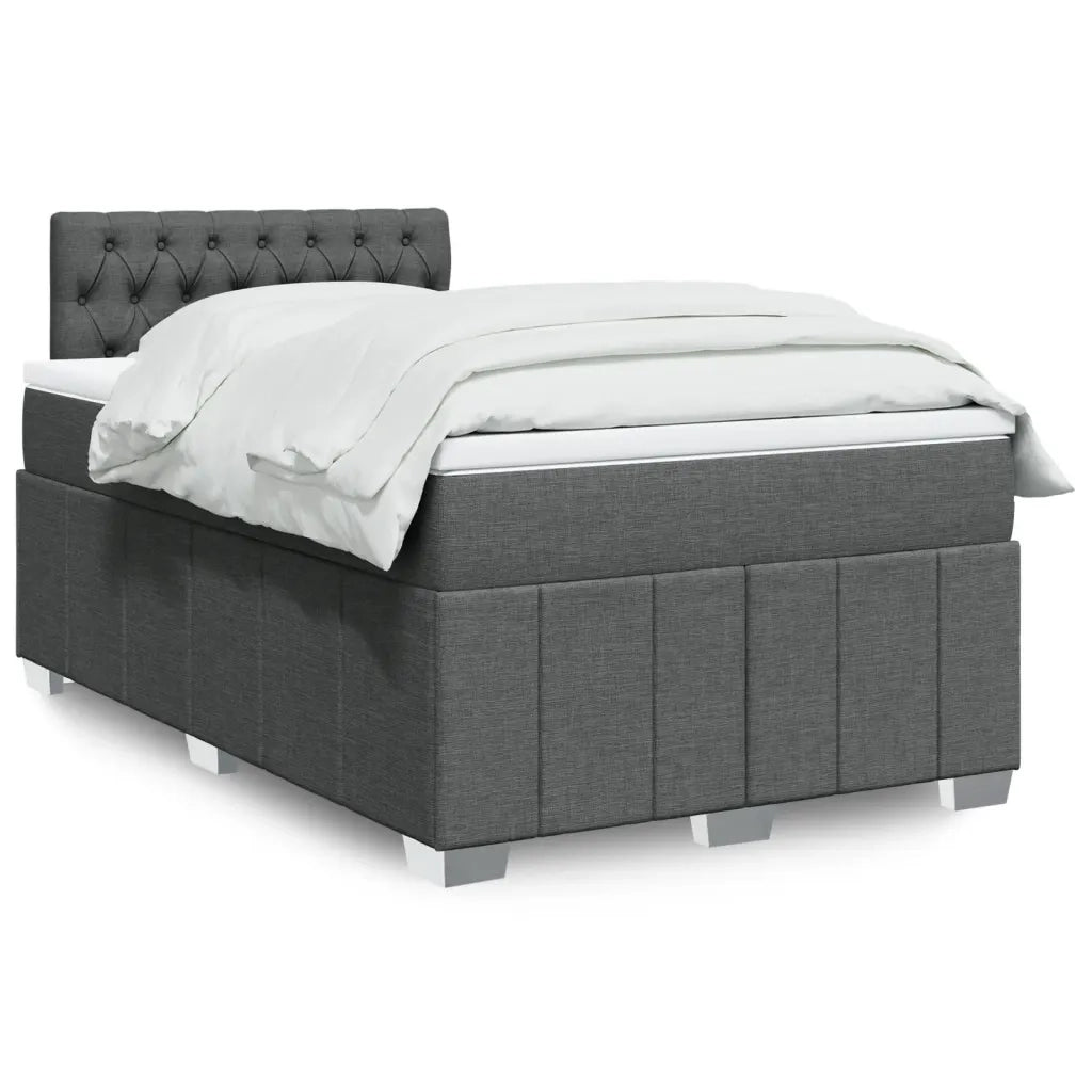 Giroletto a Molle con Materasso Grigio Scuro 120x190cm Tessuto 3287015