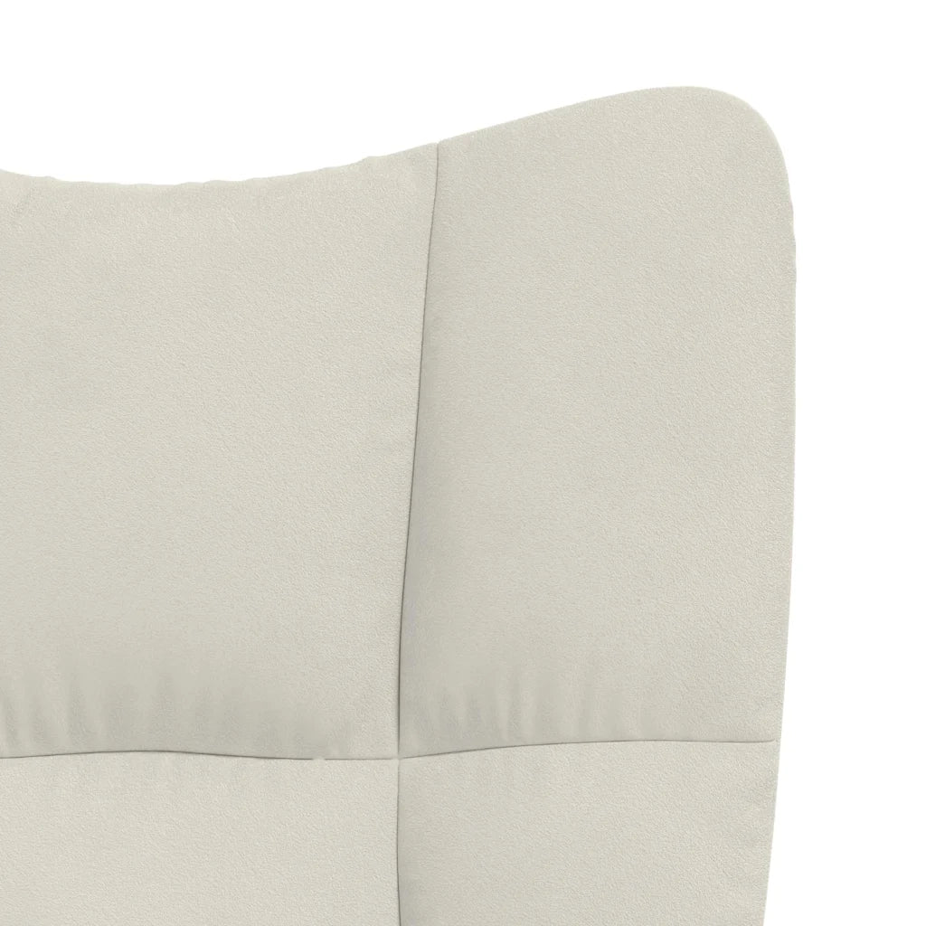 Sedia Relax Bianco Crema Velluto 328170