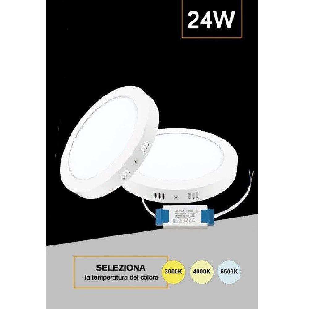 Trade Shop - Plafoniera Pannello Led 24 Watt Rotondo Cct Tre Colorazione Di Luce P300b-t3c -