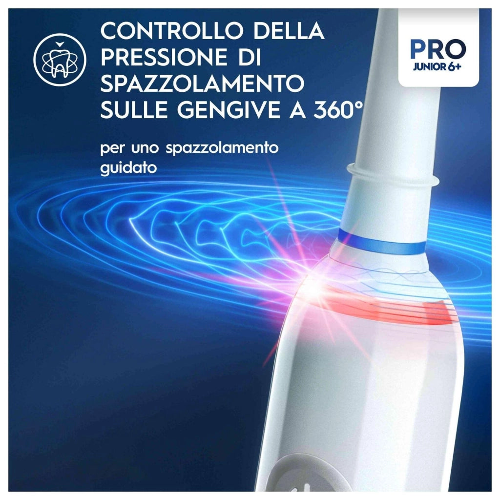 Oral-B PRO 14876673 spazzolino elettrico Bambino Spazzolino rotante Multicolore, Bianco