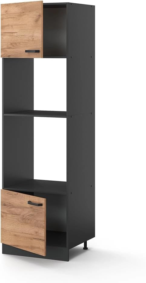 Mobile cucina microonde R-Line, Quercia dorata, 60 cm, per la libera combinazione all'interno di sistemi cucina modulari