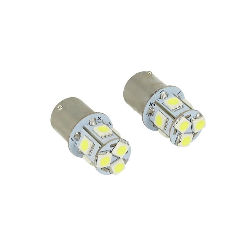 24V Lampada LED Canbus BA15S G18,5 R5W Blu Piedi Dritti 8 SMD 5050 per Camion Bus Barca