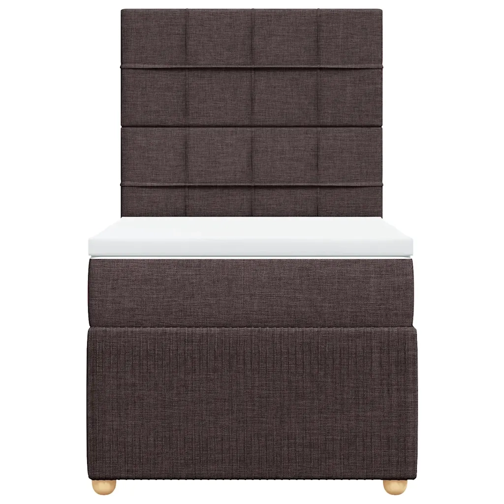 vidaXL Giroletto a Molle con Materasso Marrone Scuro 80x200 cm Tessuto